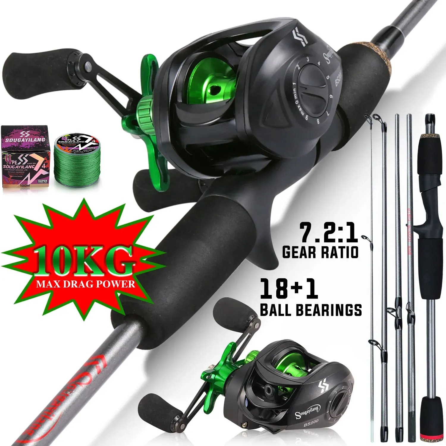 Fishing Rod Combo - Sougayilang Olta Combo 1.7 m Karbon