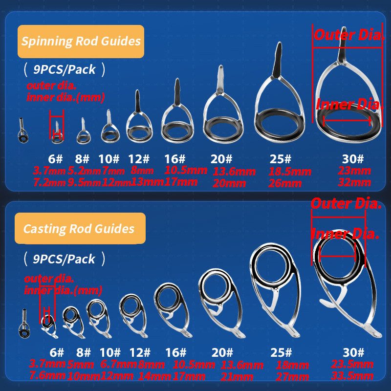 9 adet olta kılavuzları halka  - Fishing Rod Repair Kit incelemesi ve fiyatı